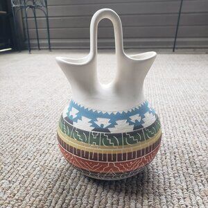 Navajo Wedding Vase Etched Signed